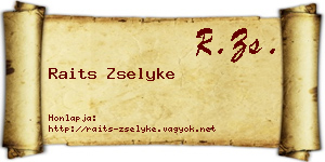 Raits Zselyke névjegykártya